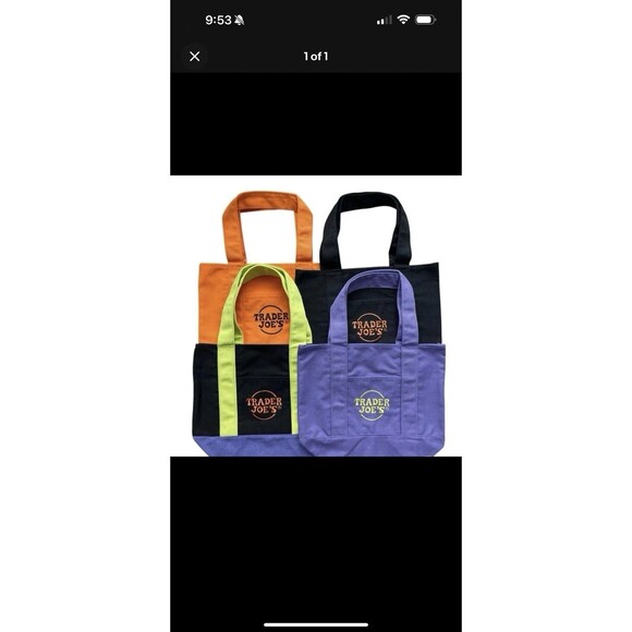 Trader Joes  Halloween  Mini Tote Bag Full Set Of 4 Limited Edition - Picture 1 of 1